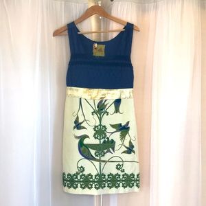 Free People Peacock/pheasant ALine dress